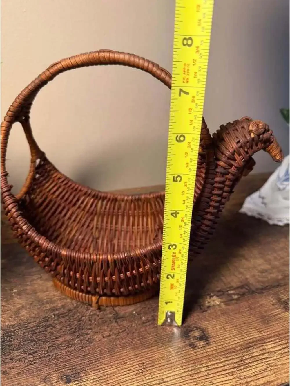 Vintage Woven Wicker Bird Basket